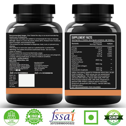 Nutrasium Glucosamine Tablets For Joint Support with Collagen & Glucosamine Chondroitin MSM | Joint Cartilage Support & Muscle Health | Joint Pain & Joint Care Supplement | 30 Tablets
