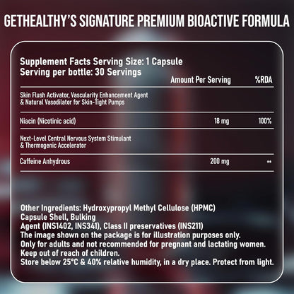 GetHealthyÂ® Unleashed Demonâ„¢ Pre-Workout Capsules | 200mg Caffeine Energy Pills | Pre Workout Supplement for Energy & Focus | Gym Workout Support for Men & Women | 30 Capsules