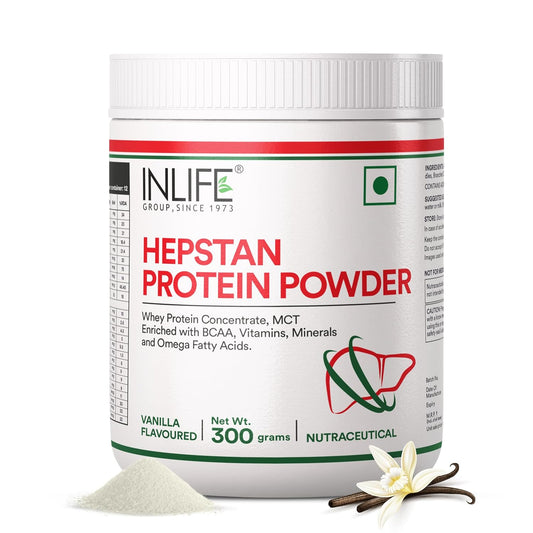 INLIFE Hepstan Liver Care Supplement | Whey Protein Powder with Vitamins Minerals & BCAAs | Nutraceutical for Men and Women â€“ 300g (Vanilla)