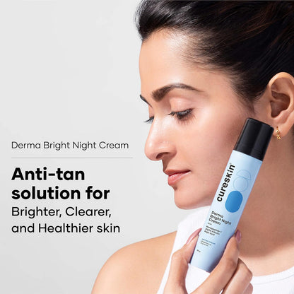 Cureskin Kojic Acid Face Cream for Pigmentation, Tan Removal & Dark Spot Correction | Brightening Night Cream with Alpha Arbutin, Niacinamide & Nonapeptide, 50 g (Pack of 1)
