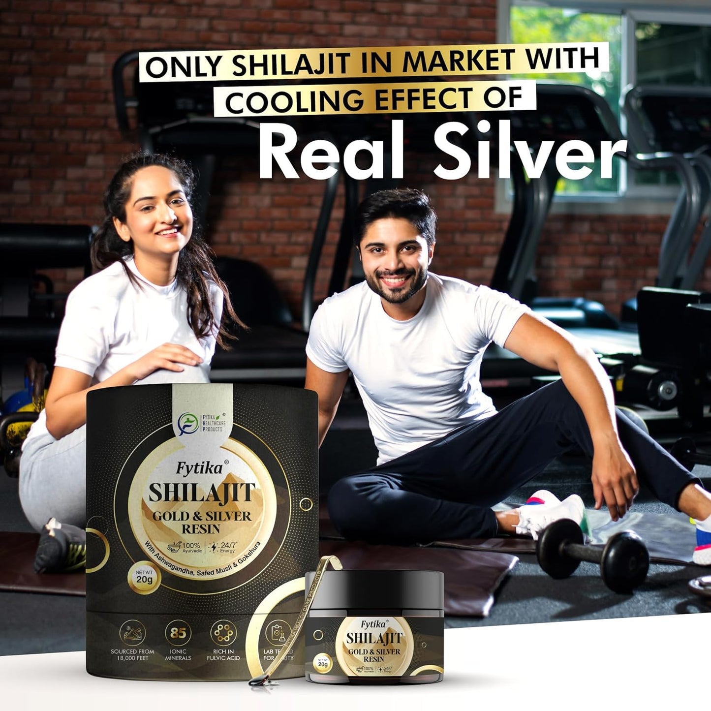FYTIKA Shilajit/Shilajeet Gold And Silver Resin-20 G|100% Ayurvedic Himalayan Shilajit|Swarn Bhasam,Rajat Bhasam,Ashwagandha,Safed Musli,Gokshura|For Strength,Stamina And Energy,1 Count,20 Grams