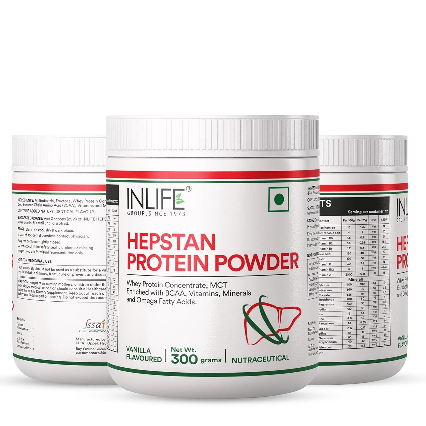 INLIFE Hepstan Liver Care Supplement | Whey Protein Powder with Vitamins Minerals & BCAAs | Nutraceutical for Men and Women â€“ 300g (Vanilla)