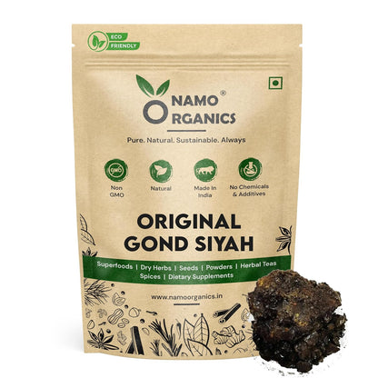 Namo Organics - 400g - Asli Kala Gond siyah - Original Organic Gond Siyah Black Gum | Black Gond - Herb