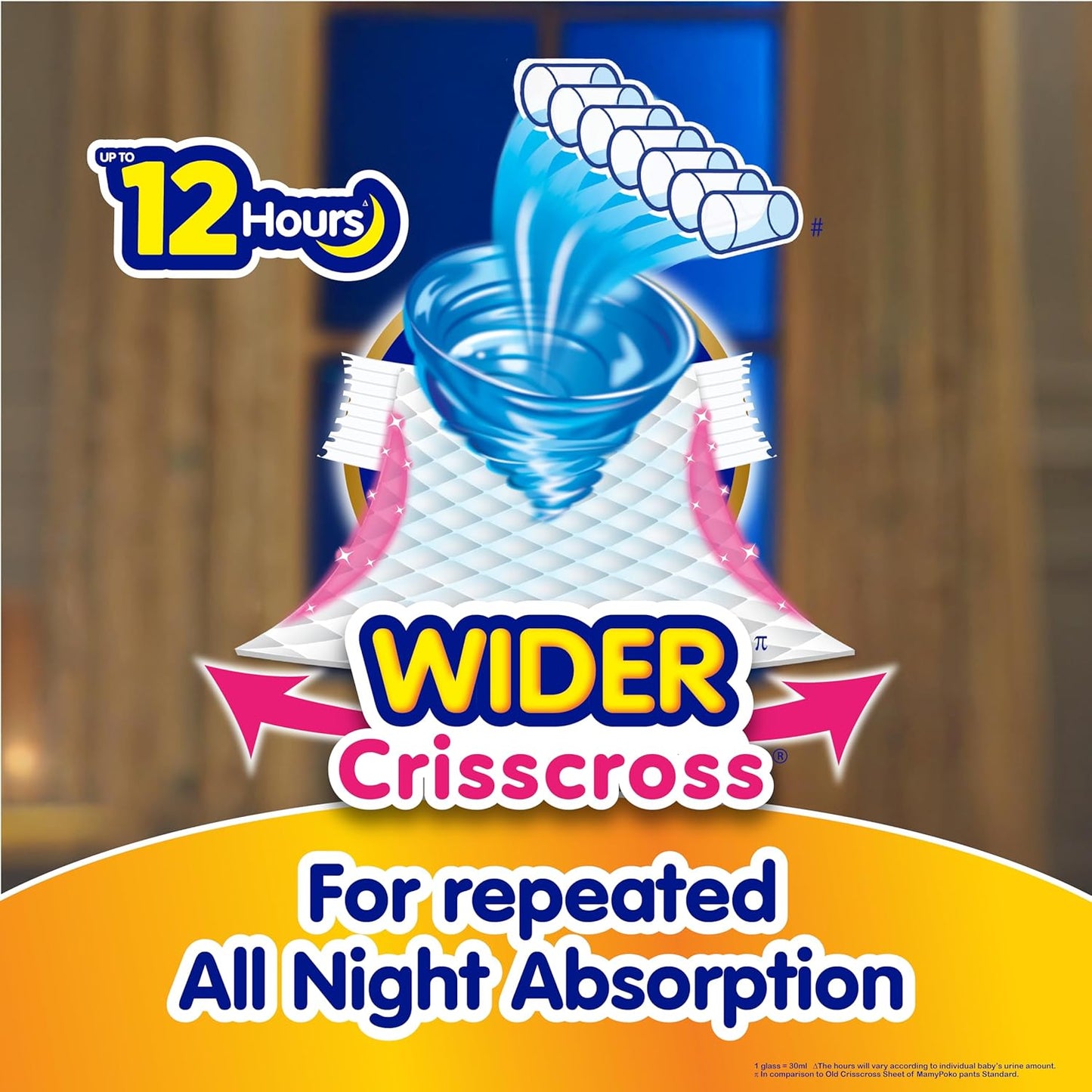 Mamypoko pants All Night AbsorbPant Style Baby Diapers Size(XL), 52 Count, Ideal for 12-17Kgs|+50% wider and repeated absorption for all night 12hr protection from leakage, prevents heaviness.