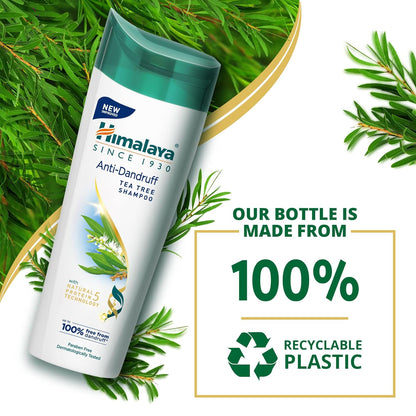 Himalaya Anti-Dandruff Tea Tree Shampoo, Removes up to 100% Dandruff, Soothes Scalp & Nourishes Hair, with Tea Tree oil and Aloe Vera, for men and women, 180ml