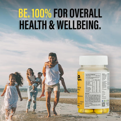 Be. 100% Daily Multivitamin Tablet for Men & Women | With Magnesium, Zinc, Biotin & Vitamin E | Everyday Multivitamin Tablets for Women & Men | Supports Energy, Immunity, Hair & Skin Care 30 Tablets