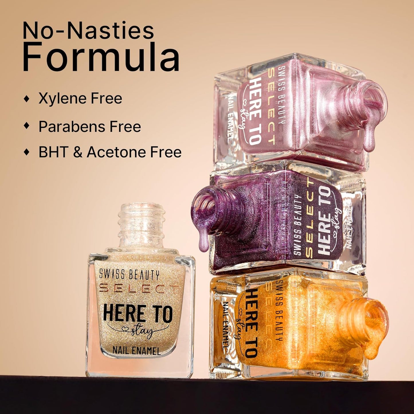 Swiss Beauty Select Here to Stay Nail Enamel with High gloss finish | Waterproof & Long-Lasting | Non - stain chip resistant | Shade- Mosaic Blue, 12ml |
