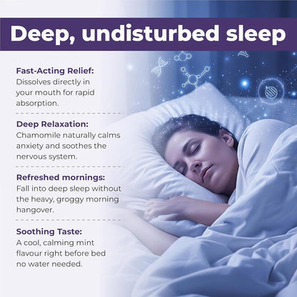 Cureveda Melatonin 10mg Sleep Support Sublingual Mints 60 Mints | Fast Dissolve Oral Sleep Aid with Chamomile | Deep Sleep Supplement for Adults | Non Habit Forming Natural Sleep Aid, Vegan Sugar Free Night Support