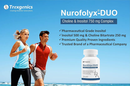 Trexgenics NUROFOLYX-DUO Choline-Inositol Complex 750 mg Nervous System, Brain & Fat Metabolism (60 Veg Capsules) (1)