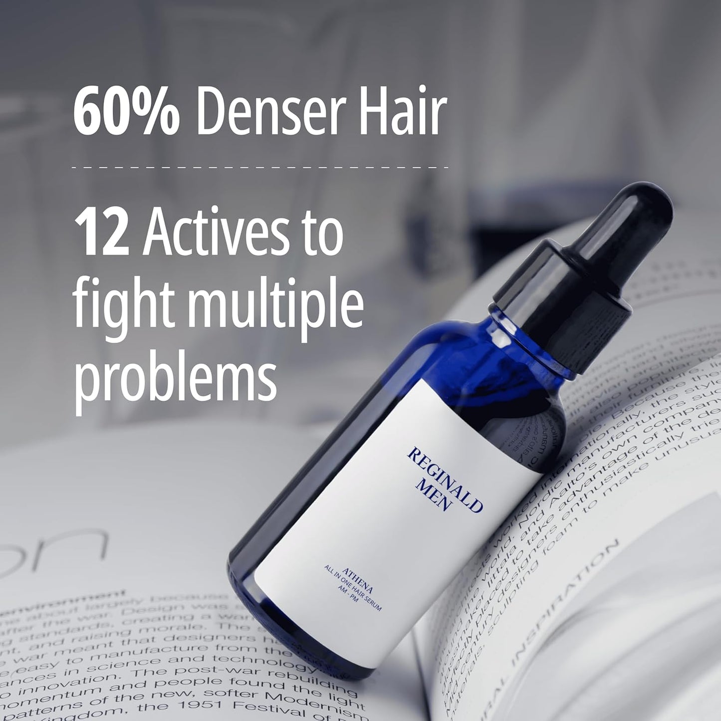 Reginald Men Athena- All in one Hair Growth Serum | Hair Fall Control & Follicle Boost with 12 Actives | Advanced Hair Growth Serum For Scalp | Controls HairFall & Boosts New Hair Growth | For Men | 30ml