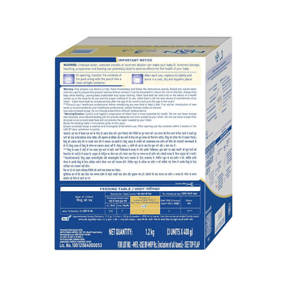 NestlÃ© NAN PRO 3 Follow-Up Formula-Powder After 12 months, Up to 18 months, Stage 3, 1.2 Kg, 3 x 400g Pouch in Box