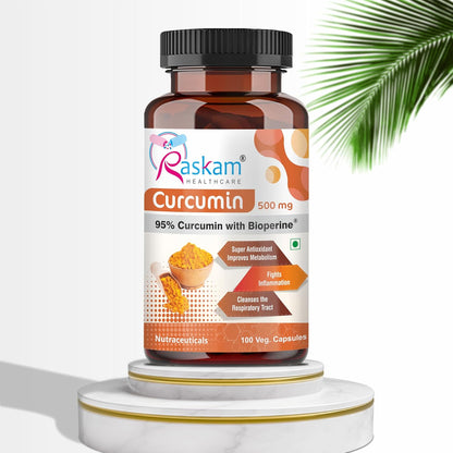 Curcumin 100 veg capsules-with 95% Curcuminoids - Higher Absorption- Antioxidant & Anti-inflammatory Supplement - For Skin, Joint Support, Boosts Immune System