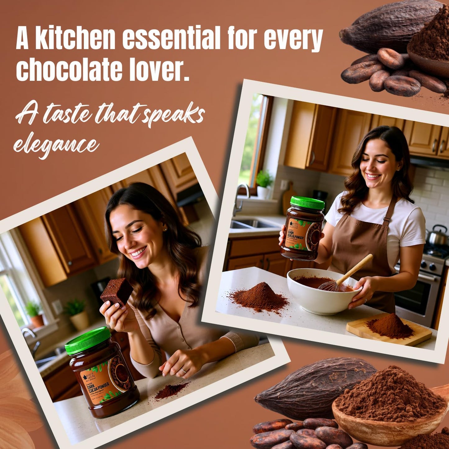 Bliss of Earth 500gm Alkalized Dark Cocoa Powder for Chocolate Cake Making & Chocolate Hot Milk Shake, Unsweetened