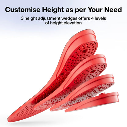 FOVERA Height Increasing Insoles - Gel Height Increase Insole for Shoe for Women - Heel Lift Shoe Pads with 4 Level of Height - Trim to Fit, Breathable Fabric (Regular: 5-9 UK, Pack of 1)