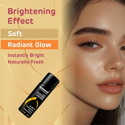 SPAWORLD Strobe Cream For Face Gold (30g) | Superb Radiant Combo | Highlighter + Primer + Moisturizer | Hydrating & Illuminating Makeup Base for Instant Glow (Gold)