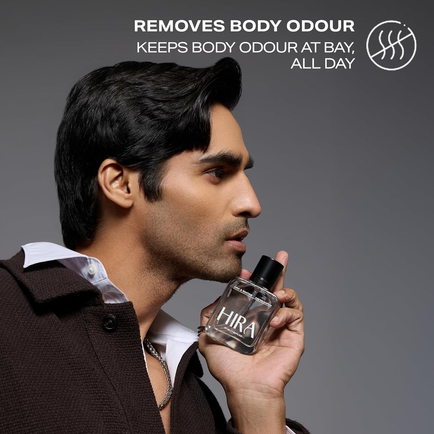 HIRA Oak and Smoke Perfume for Men 50ml | 12 Hours Long Lasting Eau De Parfum Premium Luxury Smell | Best Men Perfume with Earthy, Fresh & Citrus Scent | Bold Night-Out & Date Night Fragrance | Gifts for Men, boyfriend
