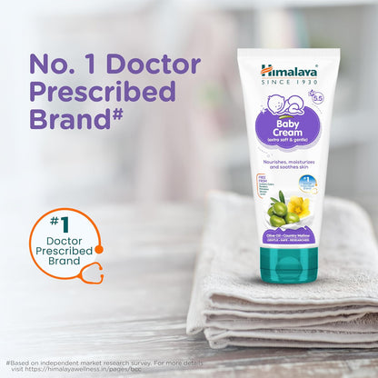 Himalaya Gentle Baby Cream 100ml | No.1 Doctor-Prescribed Brand | Nourishes & Extra Soft Skin | pH 5.5 Formulation | Safe for Newborns