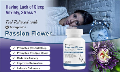 TrexgenicsÂ® PASSION FLOWER (3.5% Flavonoids as Vitexin/Isovitexin) 500mg Natural Sleep, Calmness, Stress, Relax (60 Vcaps) (1)