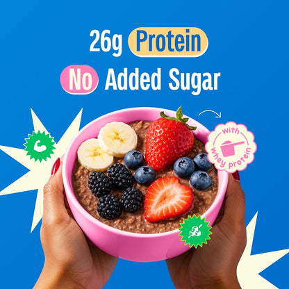 Yogabar 26g High Protein Oats 1kg , Dark Chocolate - Breakfast Cereal with Wholegrains, 26% Protein & No added sugar - Oats High Protein for Gym - Premium Protein Blend with Whey Protein Powder - with Goodness of Chia, Sunflower & Pumpkin Seeds