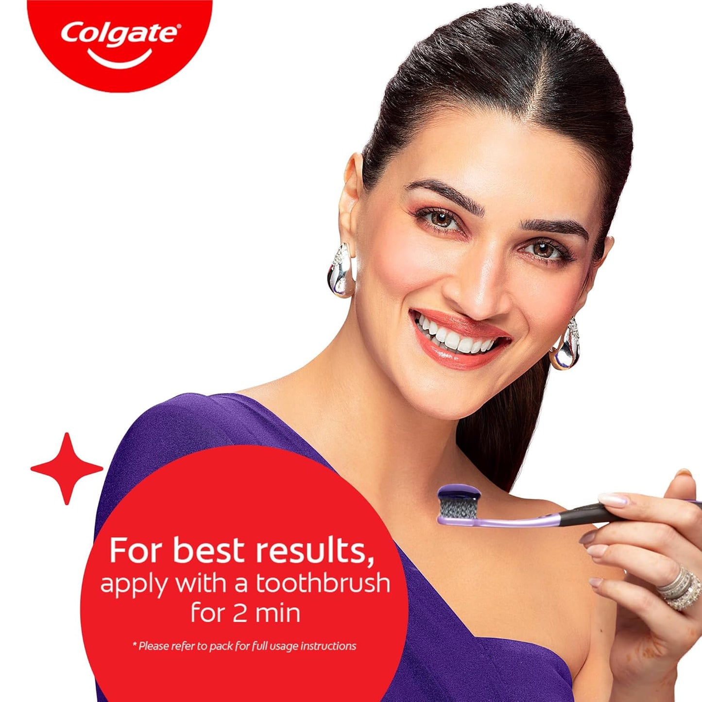 Colgate Visible White Purple Teeth Whitening Serum, 40ml â€“ Mint & Yuzu Flavour, Instant Brightening Purple Serum for Whiter Smiles