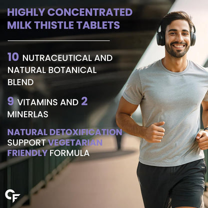 Carbamide Forte Liver Detox Supplement with Milk Thistle | 800mg Milk Thistle Extract (30:1) | Liver Detox Tablets with Added Multivitamins & Amino Acids â€“ 120 Veg Tablets