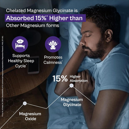 Tata 1mg Magnesium Glycinate Tablets |2000mg | High Absorption Chelated form for Muscle Recovery, Sleep & Nerve Health | 2000mg Per Serving â€“ 60 Veg Tablets