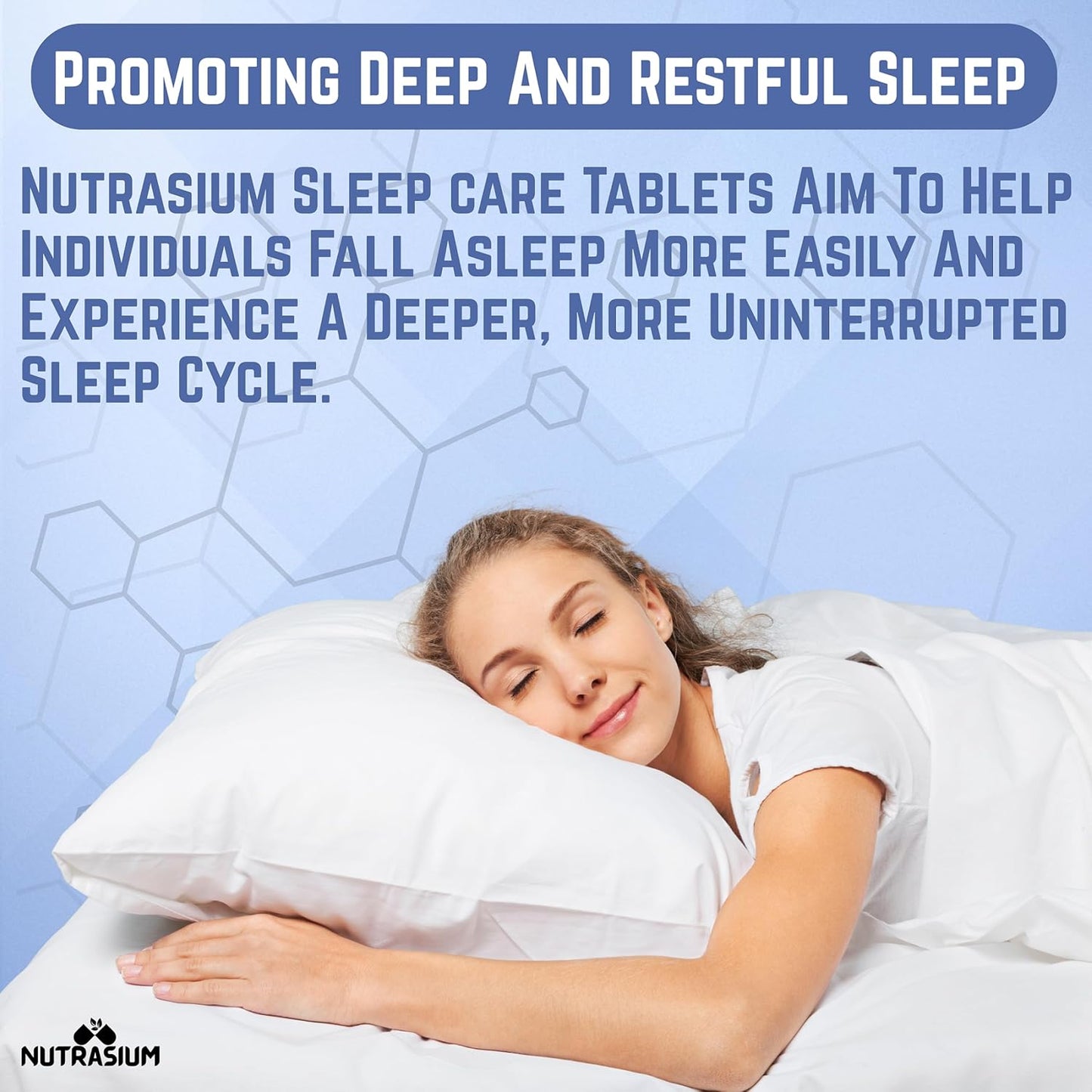 Nutrasium Melatonin 10 mg Sleeping Pill with Tagar 250 mg | Sleep Supplement for Men & Women | Melatonin Tablet for Restful & Deep Natural Sleeps | Sleep Care Tablets 120 (120 Tablets, Sleep Care)