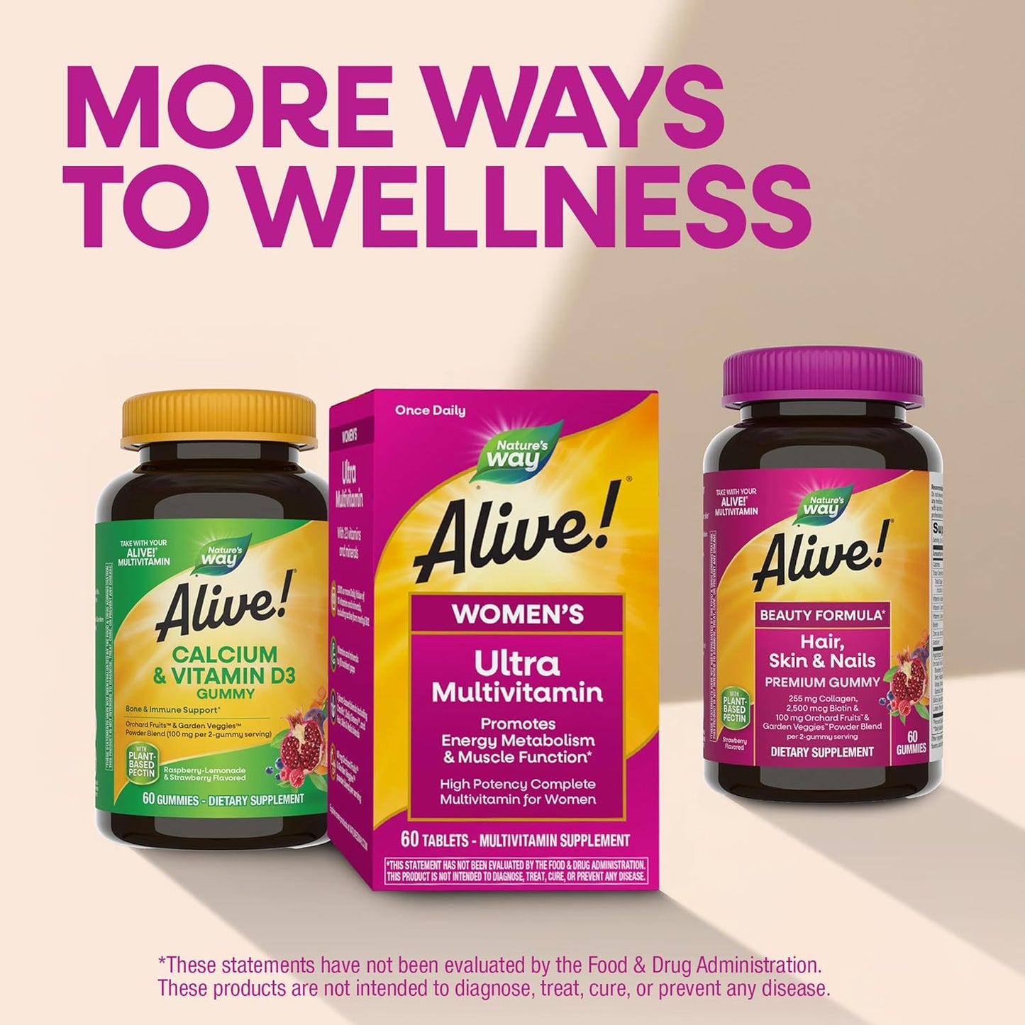 Nature's Way Alive! Ultra Multivitamin for Women, Complete Daily Women's Vitamins, High Potency Formula, Promotes Energy Metabolism and Muscle Function*, Vitamin A, C, D, Methylated B12, 150 Tablets