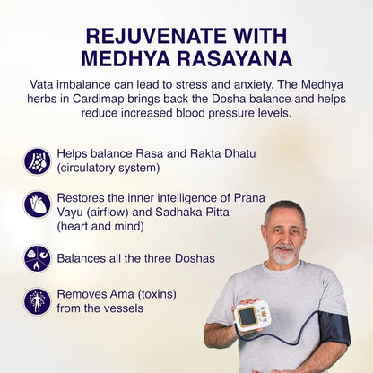 Maharishi Ayurveda Cardimap | Helps Normalises Blood Pressure Naturally | Unique Formulation | Synergy of 5 Herbs | 30 days Pack (60 Tablets)