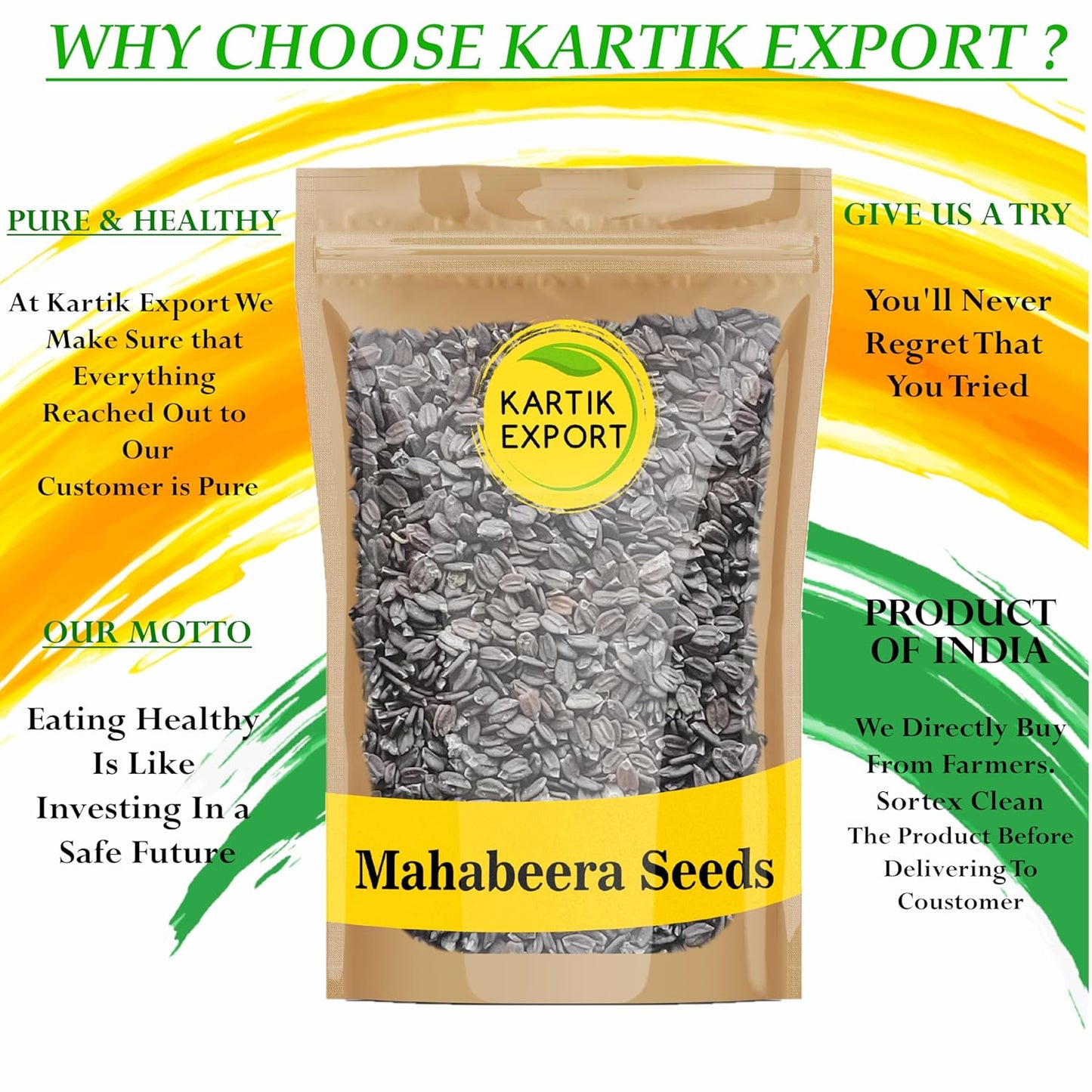 Kartik Export Mahabeera Seeds - Pignut - Vilati -Bhustrna - Sirna - Jungle Tulasi Seeds - 1Kg