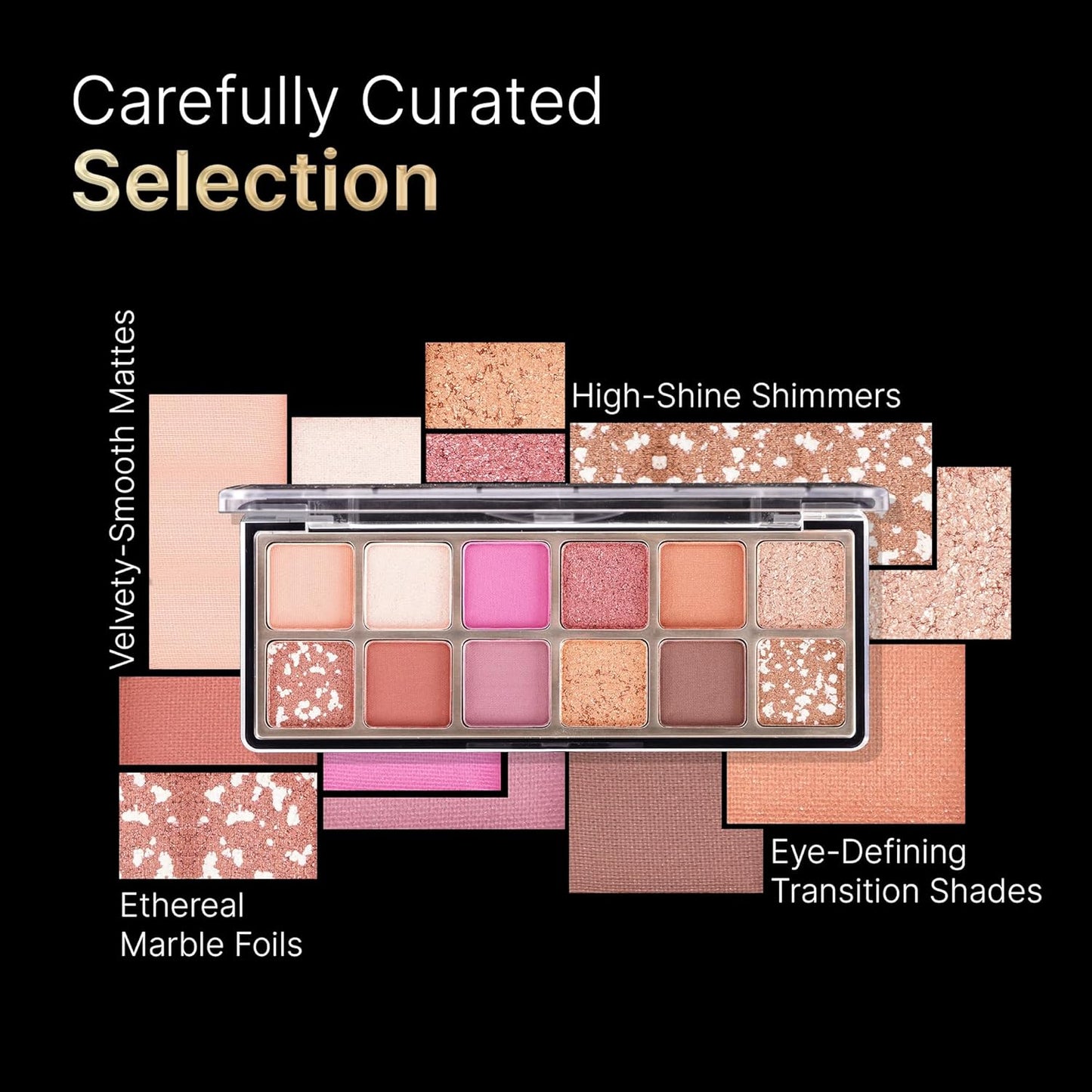 Swiss Beauty Select 12 shades Eyeshadow Palette | Mattes + Shimmers + Metallics | Shade - Slow Days, 10gm | 1 Count