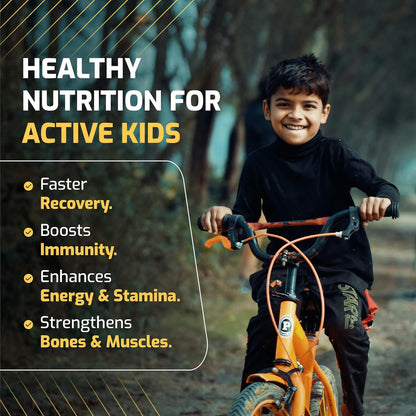 Plantigo Vanilla Flavor Health Drink for Kids, 500 Gms | Kids Protein, Growth & Brain Health Supplement | Vegan Plant Based Kids Health Drink | Protein Powder For Kids