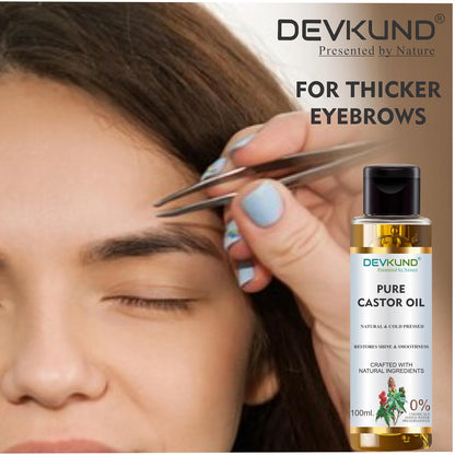 DEVKUND PRESENTED BY NATURE Castor Oil (Arandi Oil) - Premium Cold Pressed for Hair & Skin Care - 100mlCastor Oil (Arandi Oil) - Premium Cold Pressed for Hair & Skin Care - 100ml