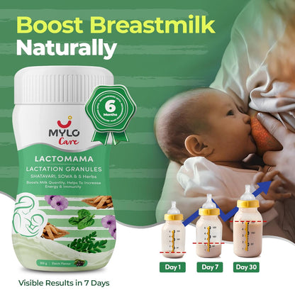 Mylo Lactomama Granules â€“ Lactation Supplement for breastfeeding with Shatavari to Increase Breast Milk (Elaichi Flavour - 300 g ) | With Herbs like Moringa, Sowa & 5 Others | 2 Scoops per Serving (Pack of 1, Elaichi)