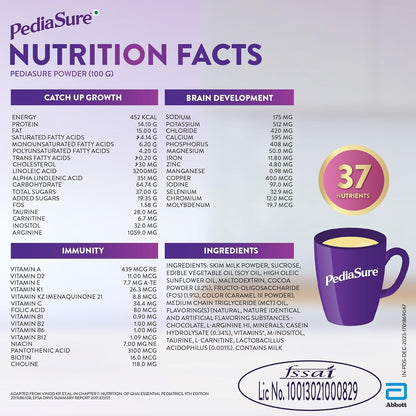 Pediasure Nutritional Drink Powder, Vanilla, Scientifically Designed Nutrition for Supporting Kids Growth 375 gm