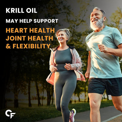Carbamide Forte Antarctic Krill Oil Capsules 1000mg with Marine Phospholipids & 2% Astaxanthin | 100% Pure Krill Oil Omega 3 300mg Capsules for Heart, Brain, Joint, Eye & Skin Health - 30 Krill Oil Softgels
