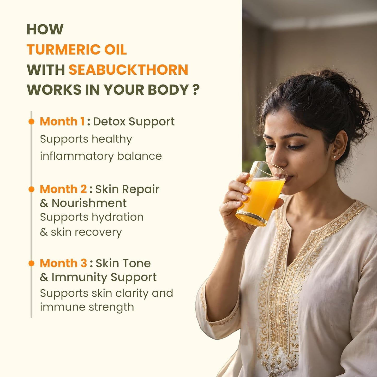 Wellwith (Ayuzera) Sea Buckthorn with Turmeric Curcumin Oil â€“ 300ml (Pack of 1) |Pulp Juice for Joint Health, Immunity & Skin | Omega 3 6 7 9 & Antioxidants