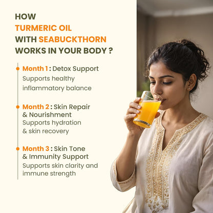 Wellwith (Ayuzera) Sea Buckthorn with Turmeric Curcumin Oil â€“ 300ml (Pack of 1) |Pulp Juice for Joint Health, Immunity & Skin | Omega 3 6 7 9 & Antioxidants