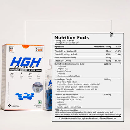 Hgh Extreme - Boosts And Supports Energy, Drive, Physical Performance - Comprehensive T-Level And Gh Support Formula - 90 Tablets