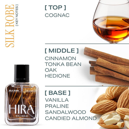 HIRA Silk Robe Perfume for Women 50 ml |arm & Sensual Evening Fragrance |Long Lasting Eau de Parfum Premium Luxury Fragrance | Gifts for Girlfriend, Mother's Day & Date Night Perfume