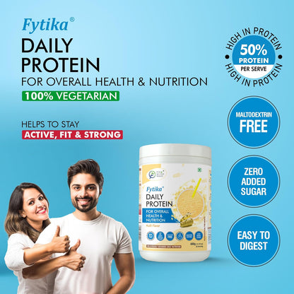 Fytika Daily Protein - 400g (Kulfi, Pack of 1) | Protein Powder for Adults with 37 Essential Vitamins & Minerals, | 50% Protein Per Serve | High Protein Drink for Women & Men