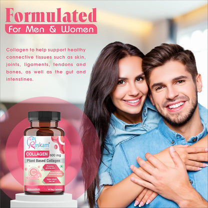 Plant Based Collagen- Anti-Aging Supplements For Women,Natural,Youthful Glow,Wrinkle-Free Skin,Promotes Skin Regeneration,Improves Skin Elasticity,Silica&Hyaluronic Acid-60 Capsules