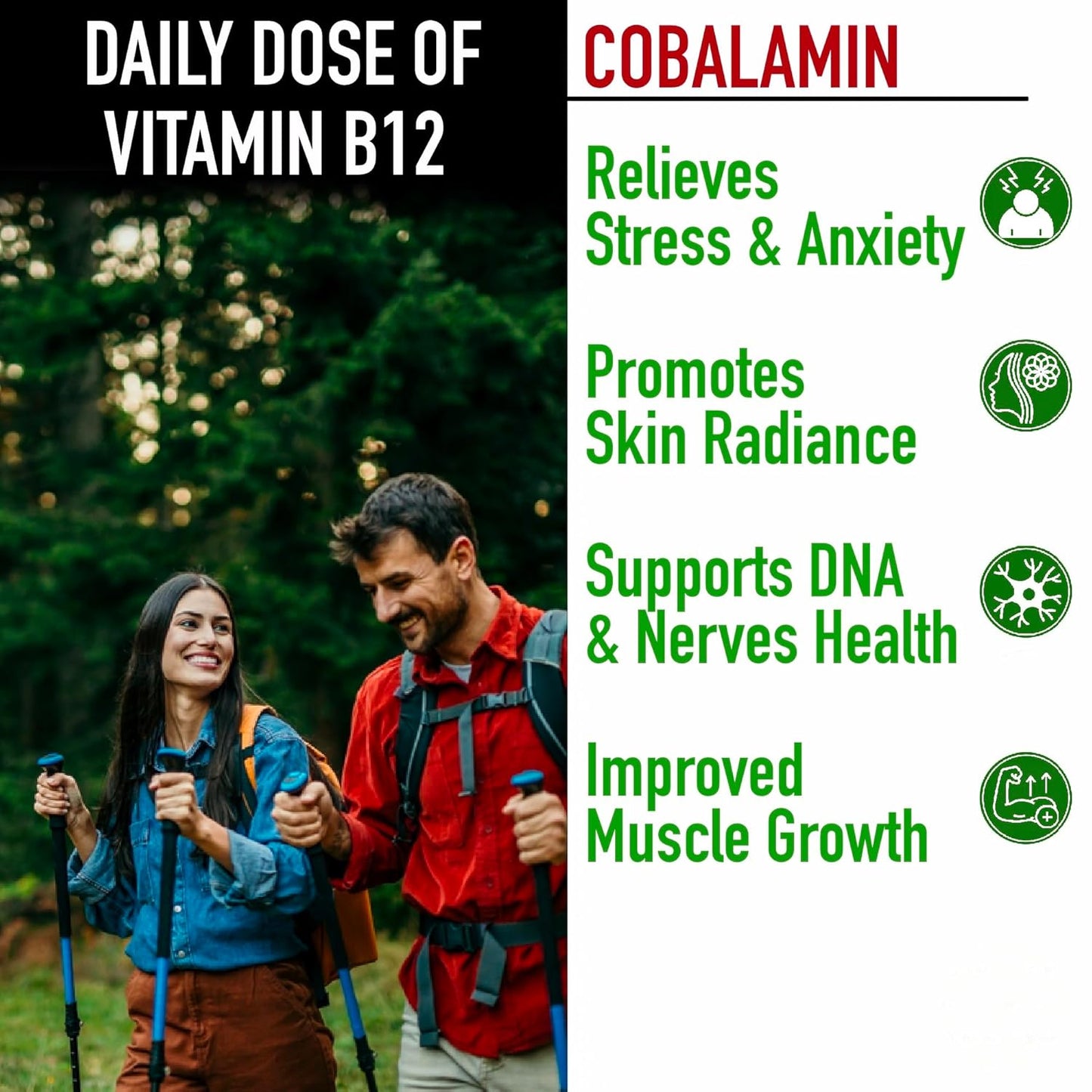 BioClinical Plant Based Vitamin B12 Supplement for Men & Women -2 Months- Organic Vit B 12 - Nature made Ayurvedic Rasayana & Green Food -For Stress In Life,Nerve & Brain Health -60 vegan capsules