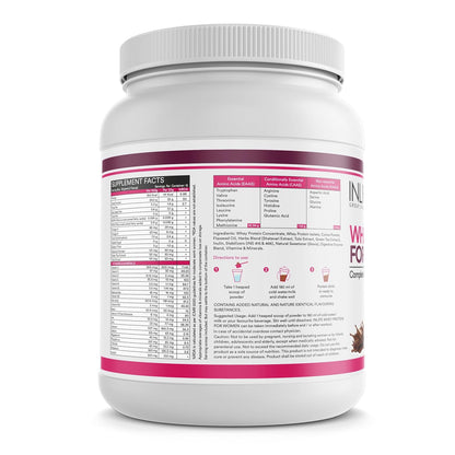 INLIFE Whey Protein Powder for Women | Ayurvedic Herbs, 23g Protein, 21 Vitamins Minerals, Omega 3 6, Digestive Enzymes, Hair Skin Nails 500g (500g, Chocolate)
