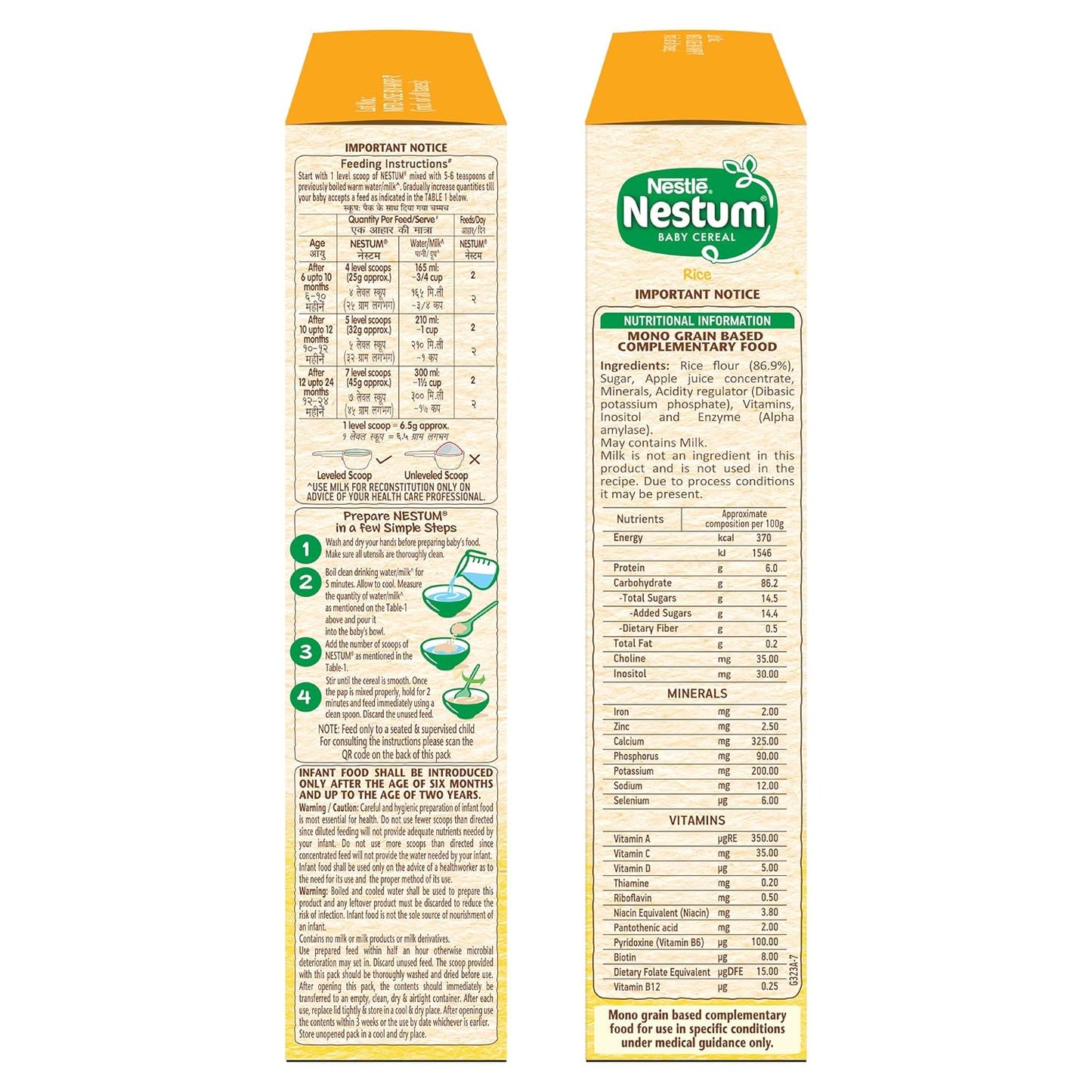Nestum Baby Cereal â€“ From 6 to 24 Months, Rice, 300g/325g, Bag-in-Box Pack (weight may vary)