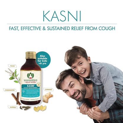 Maharishi Ayurveda Kasni Cough Syrup with Kanth Sudha | Ayurvedic Cough Syrup | For All Types Of Cough & Chronic Cough | Non-Drowsy | Non- Habit Forming| Non-alcoholic