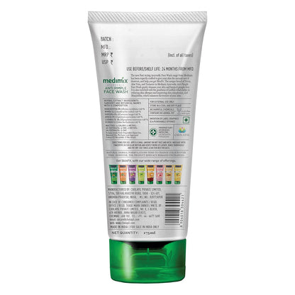 Medimix Ayurvedic Anti Pimple Face Wash 175ml | With Neem, Aloe Vera, and Turmeric | Helps reduce & prevent pimples | Natural | Herbal | Paraben-free | Soap-free | SLES-Free