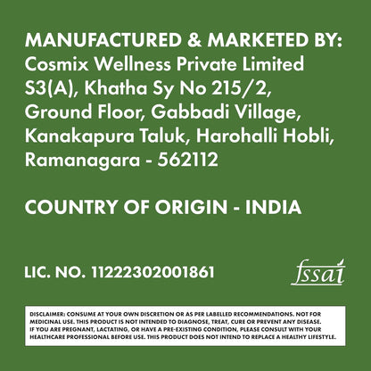cosmix-My Happy Gut|Prebiotics&Probiotics-Promotes Healthy Gut Microbiome|Mulethi&Triphala Powder|Helps With Acidity,Digestion&Bloating|No Preservatives|No Added Sugar|60G-40 Servings (Pack Of 1)
