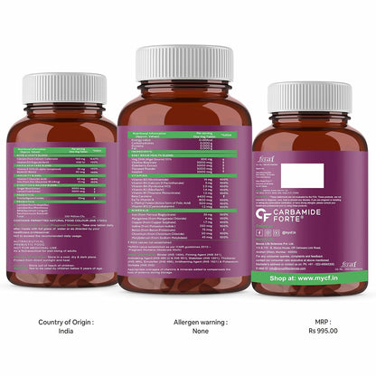 Carbamide Forte Veg Prenatal Multivitamin for Pregnancy with DHA 300mg Multivitamin for Women- 1 count, 60 capsules