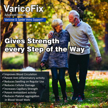 Trexgenics VaricoFix Complete Varicose Veins & Blood Circulation Support Natural Herbs & Vitamins Complex (60 Veg. Capsules)